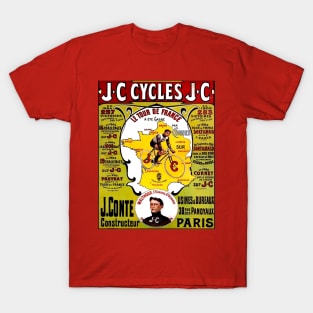 J,C Cycles Tour De France Advertising Print T-Shirt